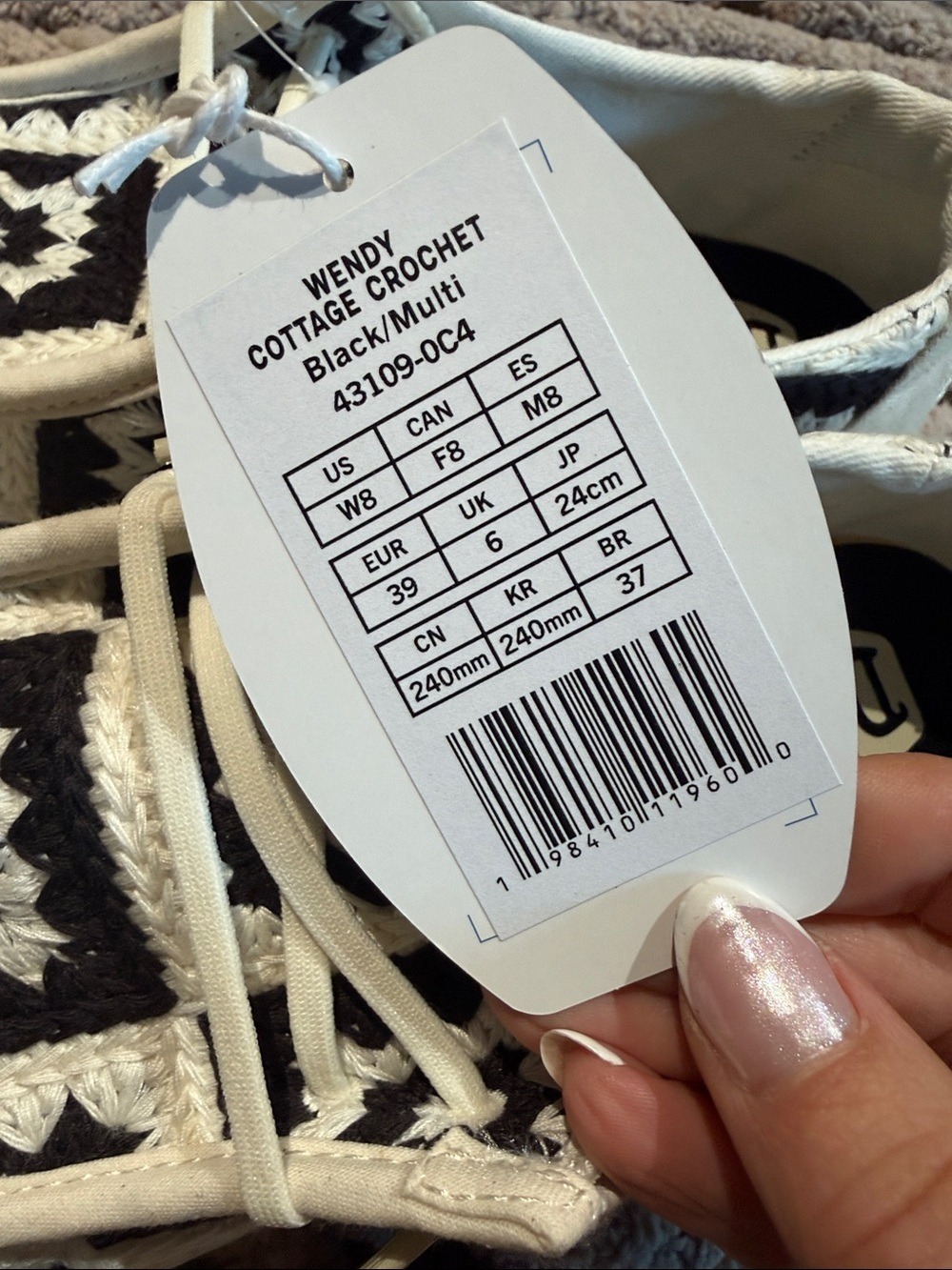 Hey Dude Black & White Crochet Pattern Slip-On Shoes - Picture 5 of 6